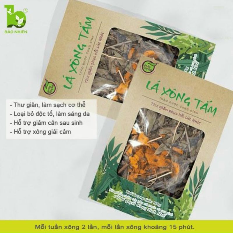 Lá xông tắm thảo dược Cung Đình 100gr - phục hồi sức khỏe, thư giãn tinh thần - Bảo nhiên (Việt Nam)
