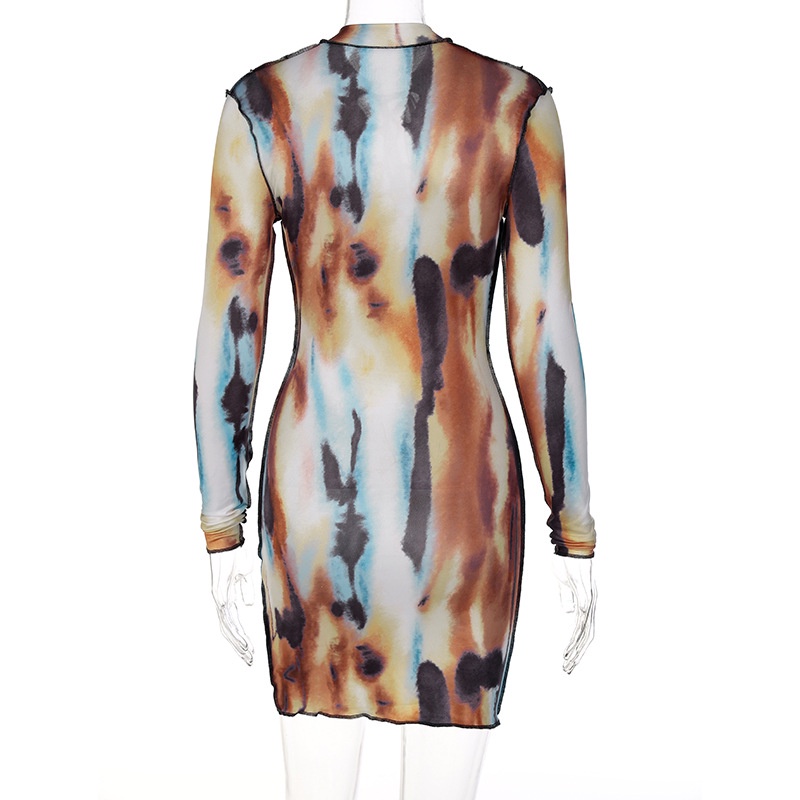 Váy dài tay in hình thời trang cho nữ