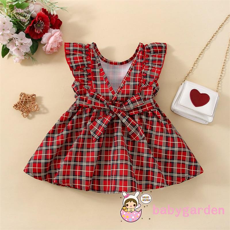 Đầm Chữ A Tay Cánh Tiên Hở Lưng Thời Trang Mùa Hè Cho Bé Gái 6 Tháng - 4 Tuổi