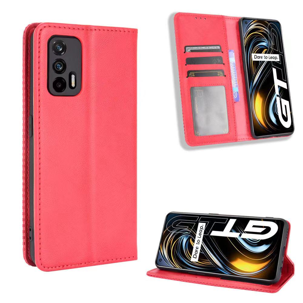 Ví Bao Da Điện Thoại pu Từ Tính Có Ngăn Đựng Thẻ Cho realme gt neo flash q3 pro q3i find x3 lite neo Ốp