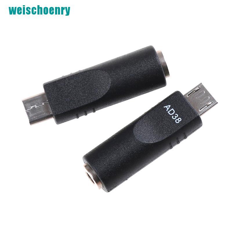 2pcs 3.5mm X 1.1mm Female To Micro Usb 5 Pin Male Dc Converter Adapter