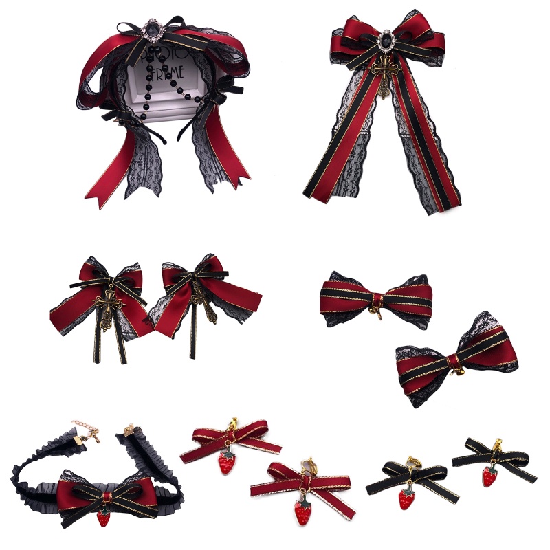 Băng Đô Cài Tóc Màu Đen Phong Cách Lolita Gothic Cho Nữ