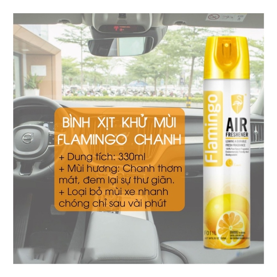 Xịt thơm xe ô tô khử mùi ô tô chống say xe an toàn vệ sinh nội thất ô tô Flamingo cao cấp Mitauto