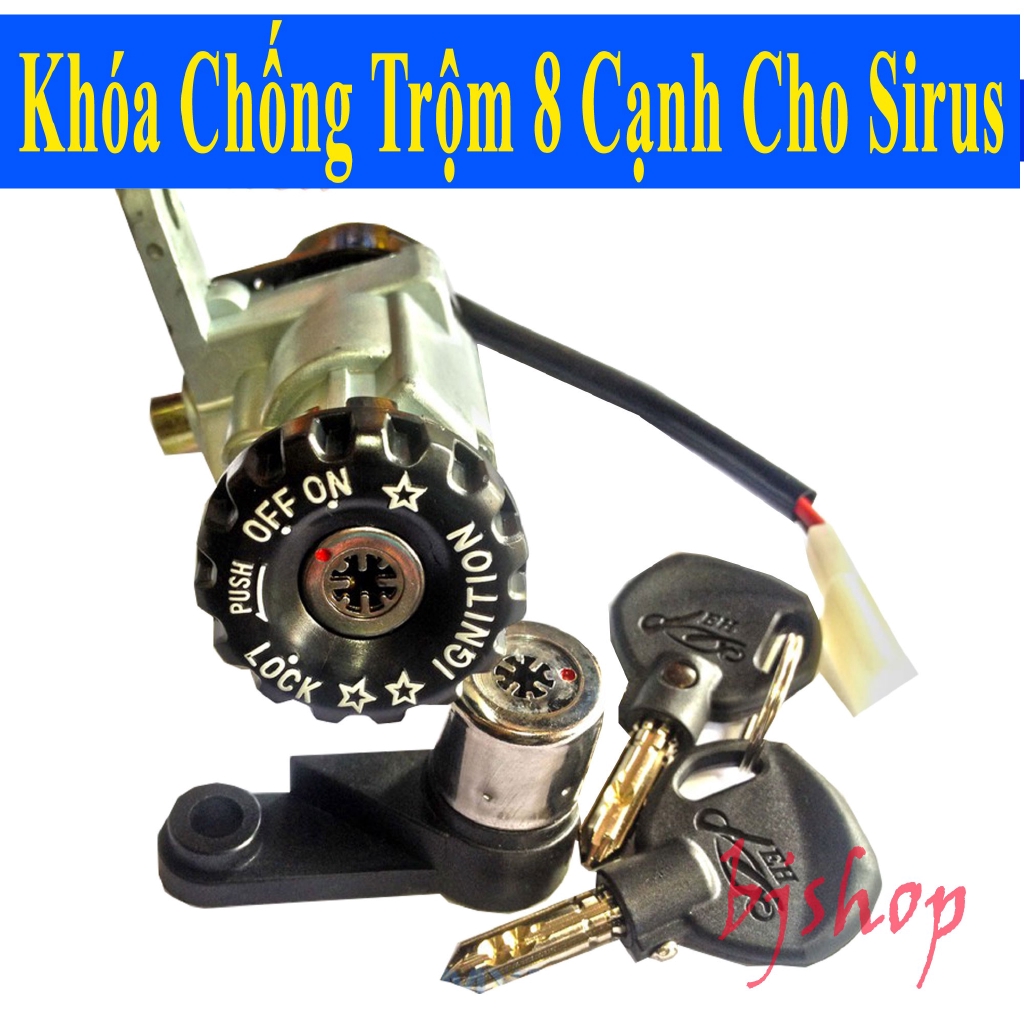 Ổ Khóa Chống Trộm 8 Cạnh Cho Xe Sirius Xăng Cơ