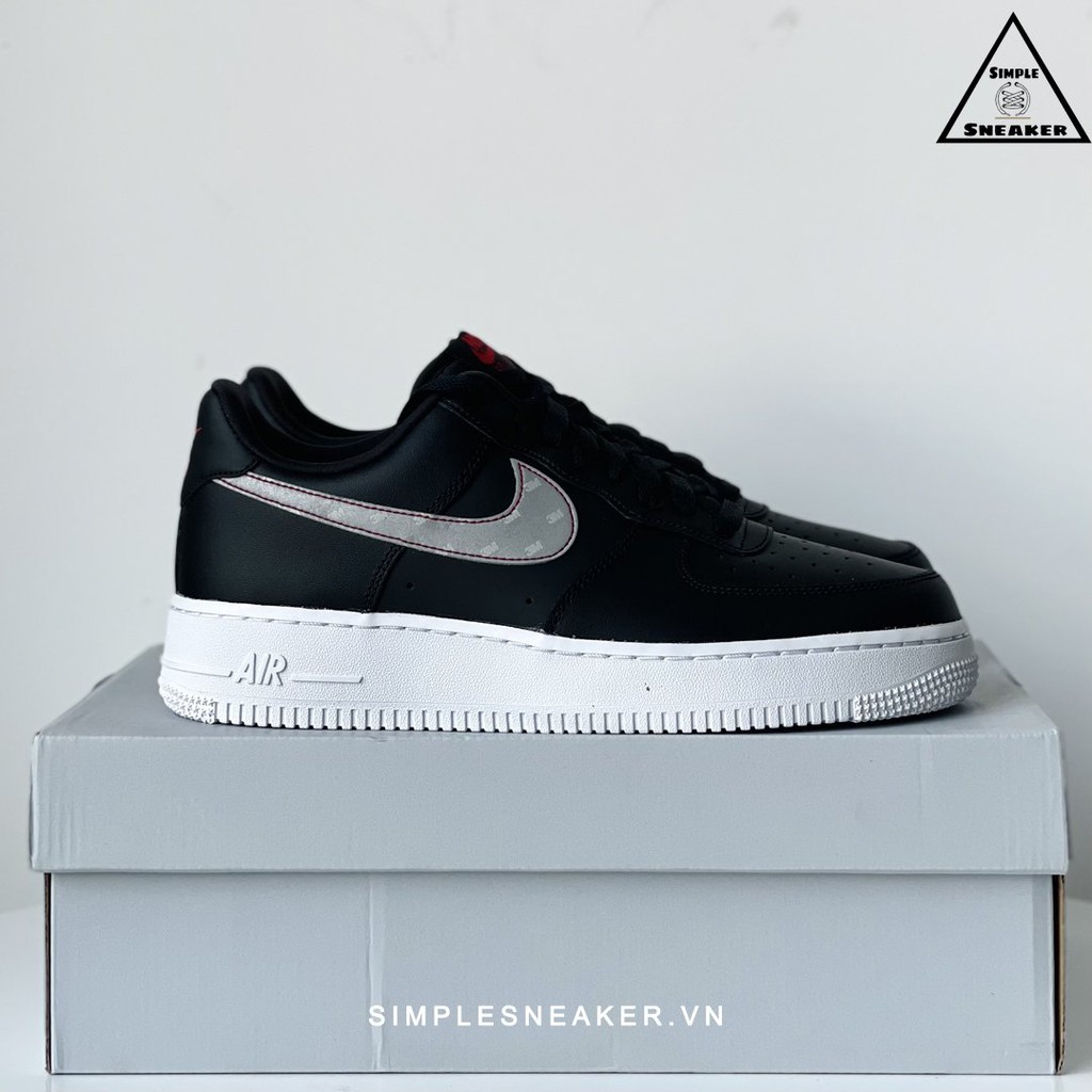 Giày Nike Air Force 1FREESHIPHàng Chính Hãng - Giày Sneaker Nike AF1 Core Black 3M Chuẩn Auth- Simple Sneaker