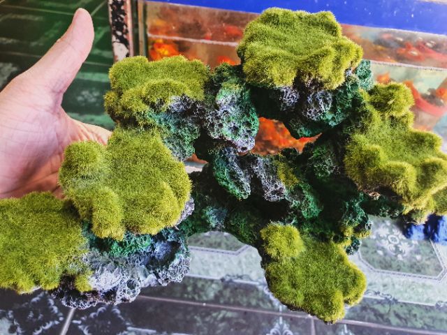 CẢNH NÚI RÊU TRANG TRÍ HỒ CÁ NON BỘ 25x14x15cm