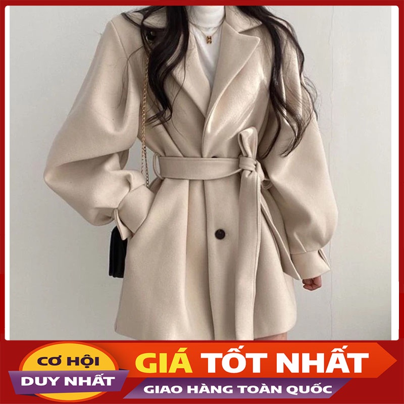 Áo Khoác Dạ 2 Lớp Buộc Dây Eo Hot Hit Sang Chảng M908-Violet