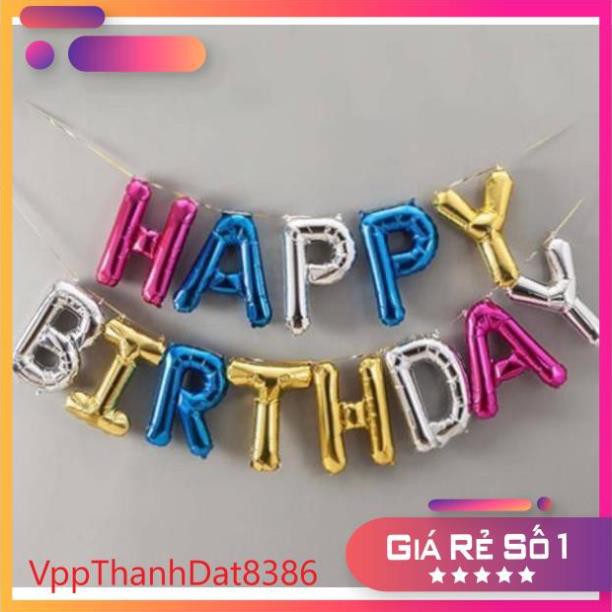 (Sale)  Bóng nhũ Bóng chữ HAPPY BIRTHDAY  trang trí sinh nhật