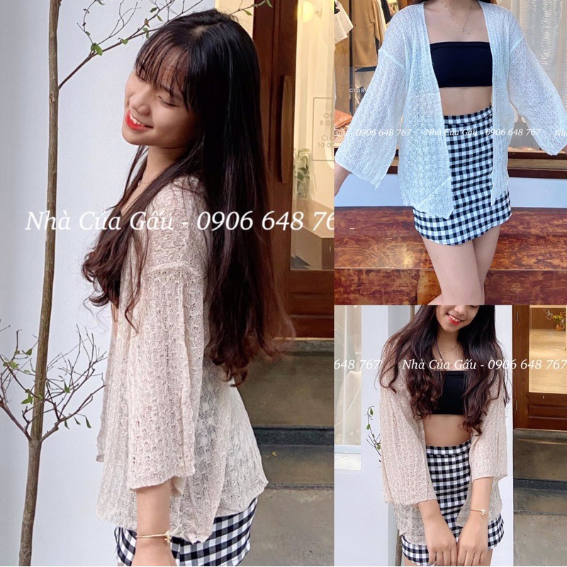 Áo khoác cardigan len mỏng mới siêu đẹp