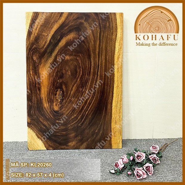 [Hàng y hình] Mặt gỗ me tây thích hợp làm kệ, mặt bàn dài 82 x 57 x 4 - KOHAFU