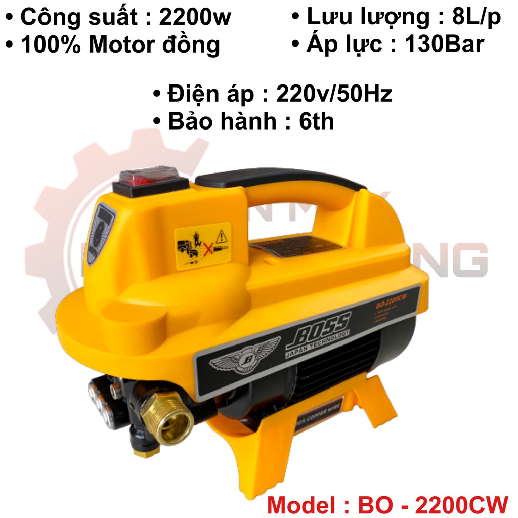 MÁY RỬA XE MINI GIA ĐÌNH KHÔNG CHỈNH ÁP BOSS 2200A