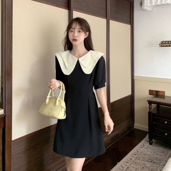 Đầm PERTY dáng chữ A cổ búp bê phong cách Hàn Quốc thời trang mùa hè dành cho nữ