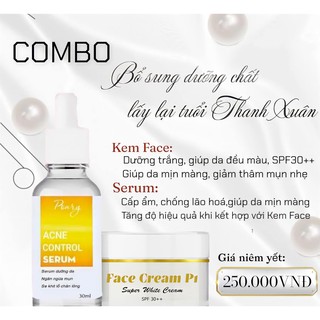 Combo kem face p1 & acne control serum cải thiện da hoàn hảo