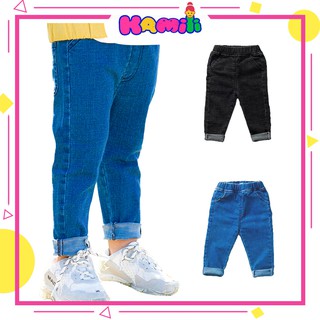 Quần Jean Cho Bé Trai Bé Gái Đi Học Đi Chơi, Quần Bò Trẻ Em Co Giãn size 8 đến 25kg Kamili Shop QJ02