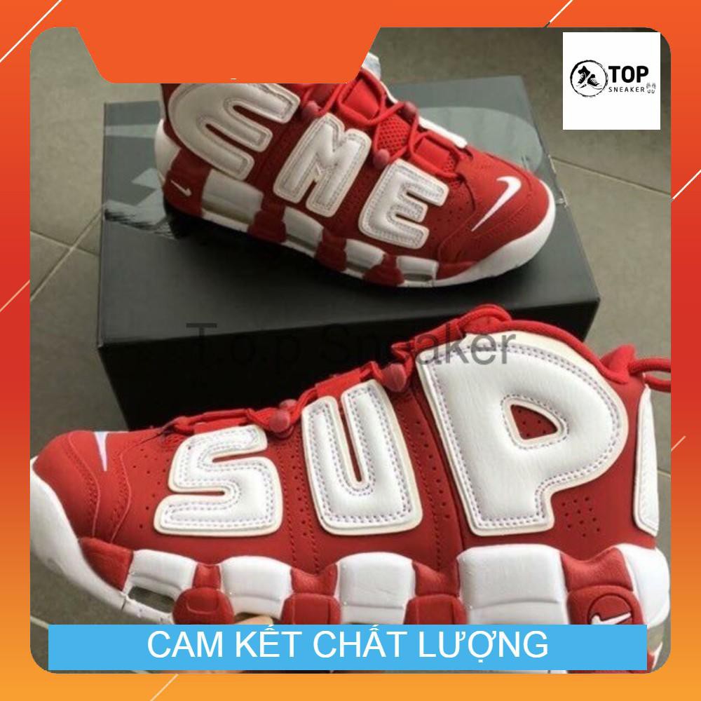 [Sale Sốc + Freeship] Giày Sneaker Nam Nữ Air More Uptempo Supreme _ Đỏ Trắng