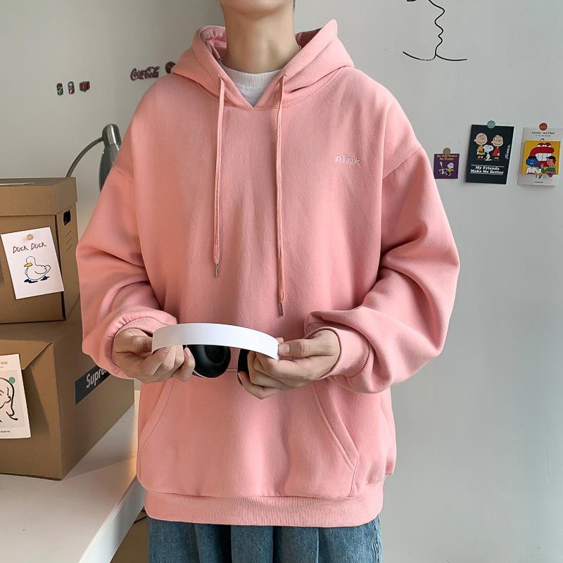 Áo Hoodie Dài Tay Lót Nhung Màu Hồng Thời Trang Dành Cho Nam | BigBuy360 - bigbuy360.vn