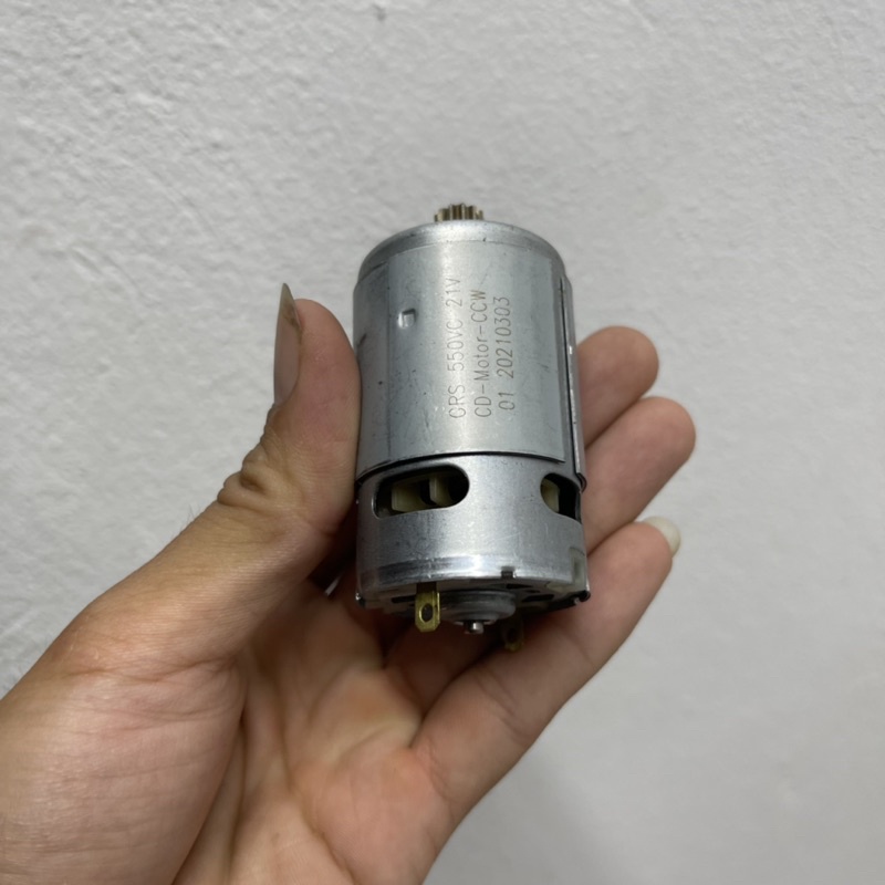Motor thay thế máy khoan Pin DC RS550 21V 19000rpm, Motor 550 12 răng 21V - Động cơ máy khoan pin