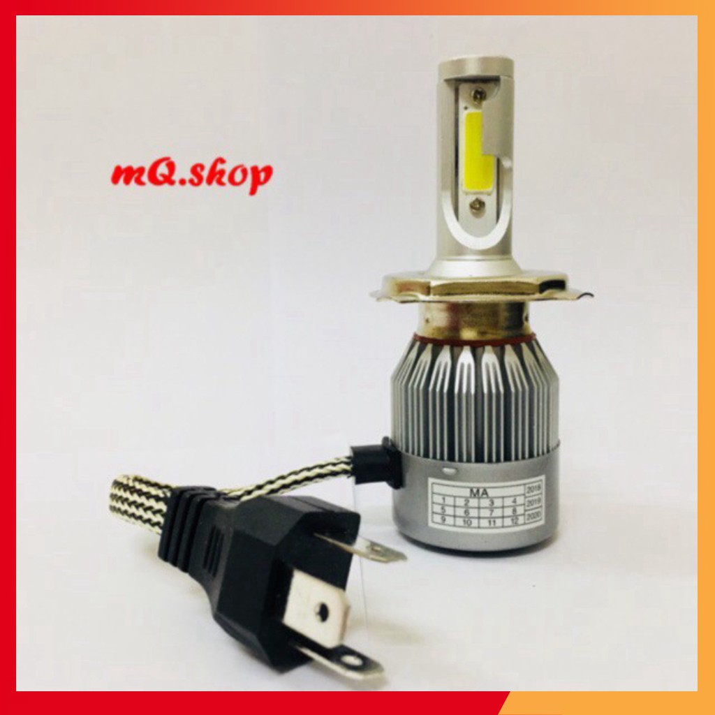 ĐÈN PHA LED C6 3 TIM H4 (GIÁ 1 BÓNG BH 6TH ĐỔI MỚI)