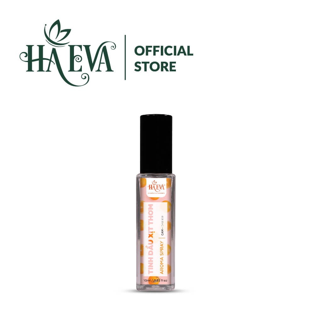 Tinh dầu xịt thơm Cam Haeva 10ml, 100% thiên nhiên, giúp khử mùi, làm thơm, giảm căng thẳng, thư giãn