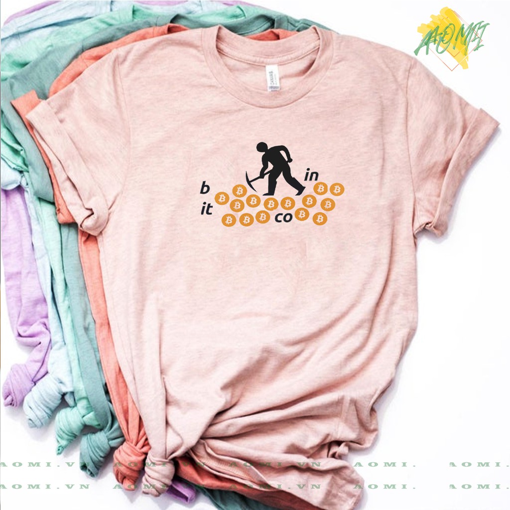 ÁO THUN Bitcoin coin crypto PHÔNG NAM NỮ GIA ĐÌNH CẶP ĐÔI CÓ SIZE TRẺ EM AOMIVN