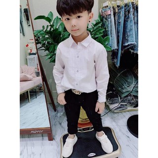 Áo sơ mi trắng soái ca cho bé trai (14-40kg)