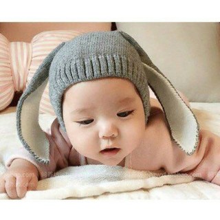 Mũ len tai thỏ cho bé