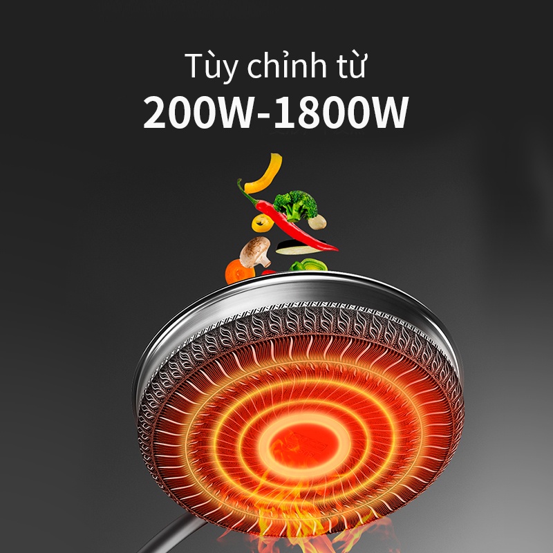 Bếp từ đơn Simplus 1800W gia dụng đa năng, tiết kiệm không gian - Hàng chính hãng