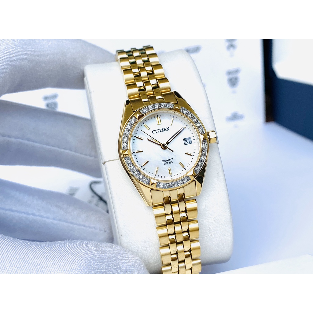 Đồng Hồ Nữ CITIZEN EU6062-50D– QUARTZ  – DÂY KIM LOẠI Chính Hãng Tặng Dây Da Cao Cấp