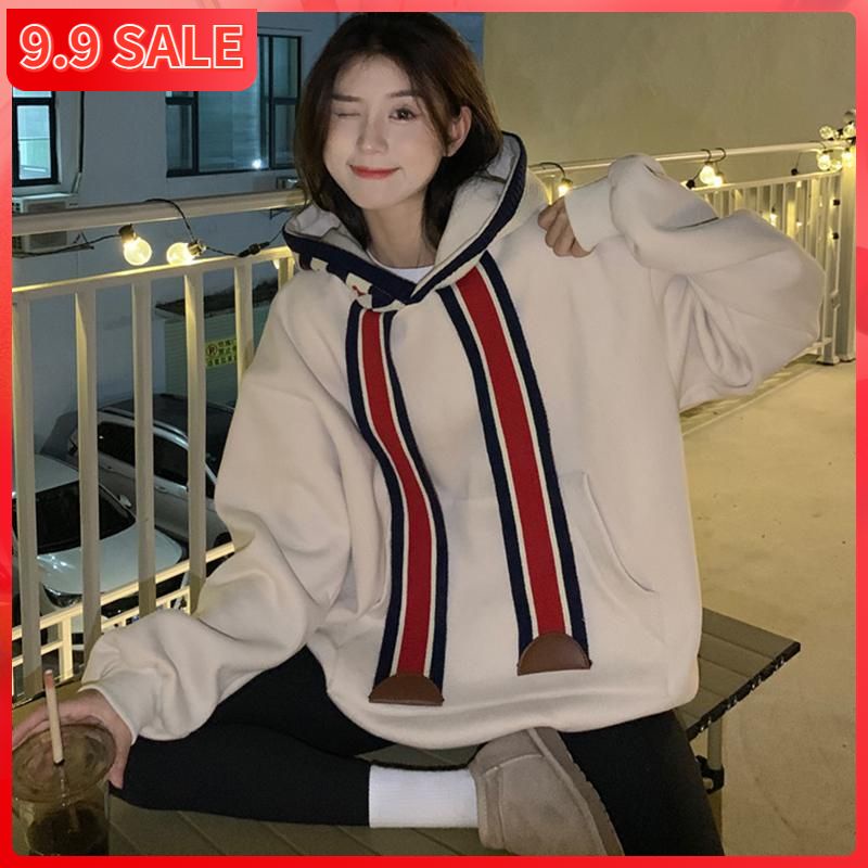Áo Hoodie Dày Dặn Dáng Rộng Thời Trang Thu Đông Cho Nữ
