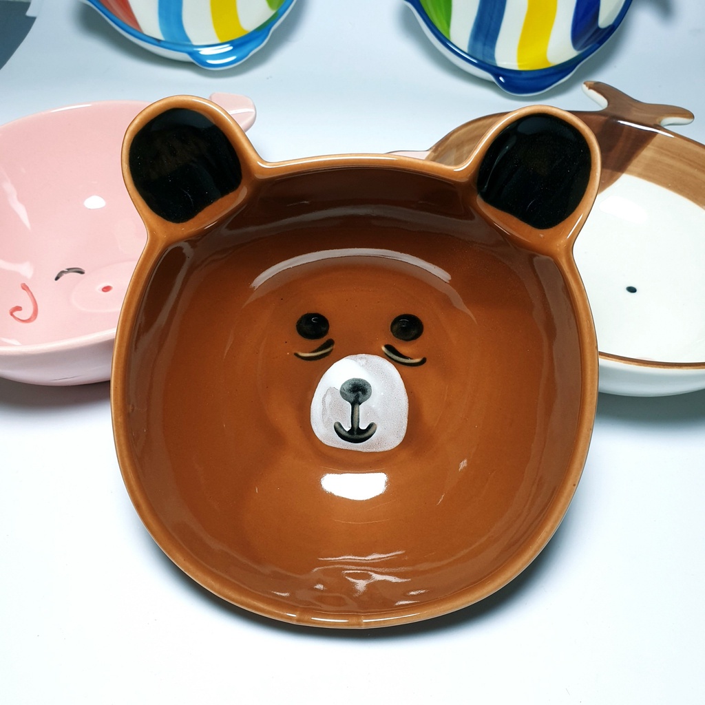 Bát Ăn Dặm Cho Bé Kiểu Nhật Gốm Sứ Hình Gấu Panda Cute Dễ Thương