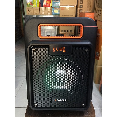 Loa Di Động Xách Tay Sansui SS7 2 MIC 2021 mau cam siêu hot 2022