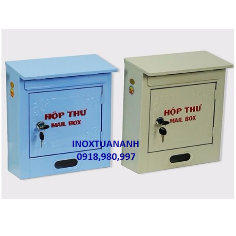 Hộp thư lớn sắt sơn tĩnh điện, thùng đựng thư góp ý TS.03 Xám Xanh