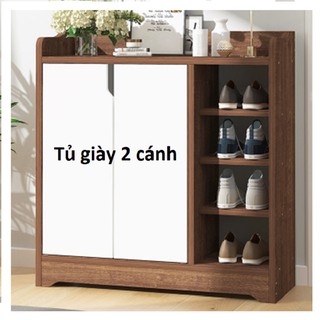 ⚡Giá rẻ nhất⚡ Tủ giày gỗ 2 cánh mở dài 80cm TUR005