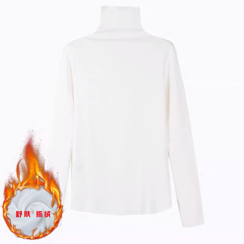 Áo kiểu tay dài cổ lọ lót nỉ trơn phong cách Hàn Quốc | BigBuy360 - bigbuy360.vn