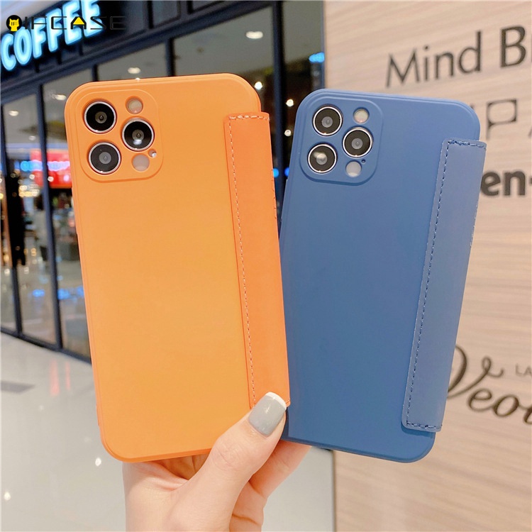 Bao da điện thoại màu kẹo mặt trơn silicon tổng hợp thích hợp cho iPhone XS Max XR X 7 8 Plus