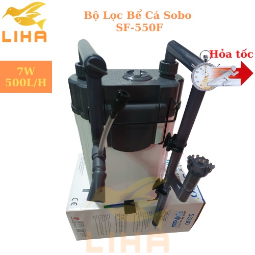 Bộ Lọc Bể Cá Sobo SF-550F (7W-500L/H) - Lọc Treo 3 trong 1 Cho Bể Cá Để Bàn