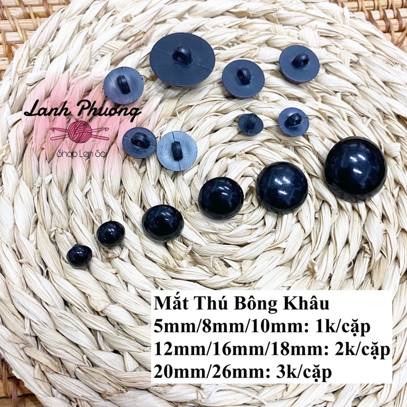 Mắt Thú Bông Khâu Lẻ Nhiều Size (1 cặp)