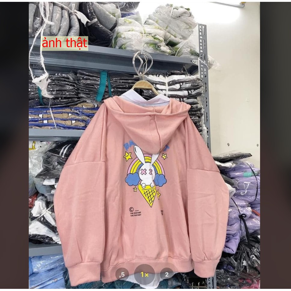 Áo khoác Hoodie thỏ kem tay bồng - Tặng giấy thơm - A26 | BigBuy360 - bigbuy360.vn