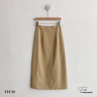 Chân váy nâu dáng a dài basic