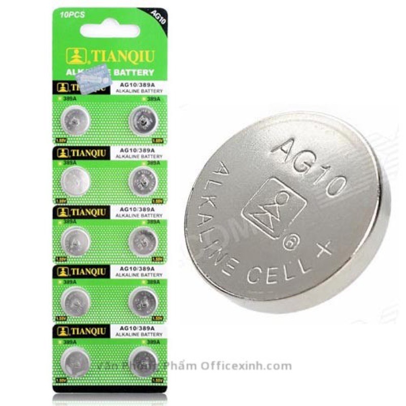  Vỉ 10 Pin cúc áo Alkaline AG10 – LR1130 – LR54 – 189