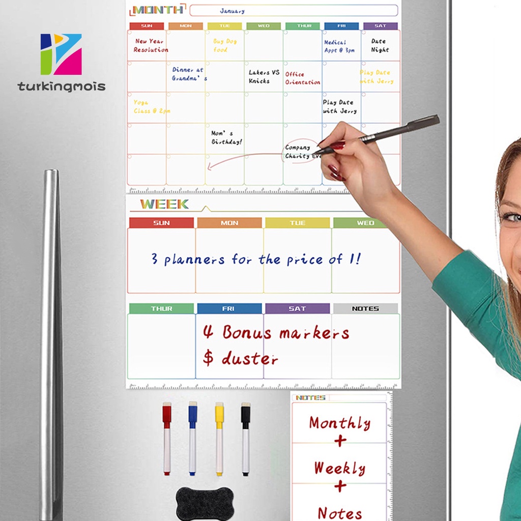 Miếng Dán Bảng Trắng Từ Tính Ghi Chú Kế Hoạch Tuần / Tháng Tiện Dụng