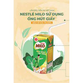 Lốc 10 hộp Milo bữa sáng cân bằng 180ml (ống hút giấy)