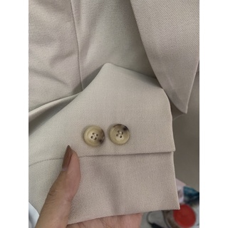 áo blazer nâu ghi công sở
