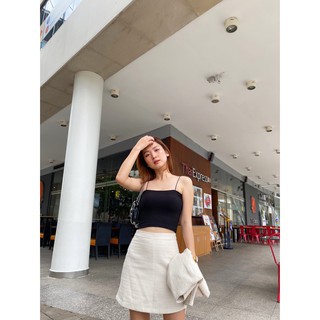 Set Áo và chân váy Tweed nút bọc