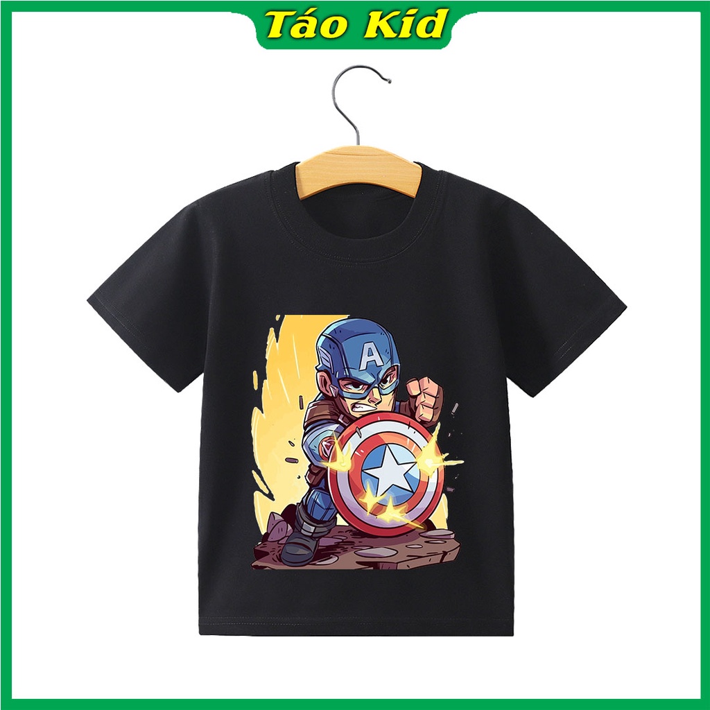 Áo thun bé trai bé gái cộc tay Táo Kid chất cotton in hình Captain  từ 0 đến 10 tuổi hàng VNXK TA81