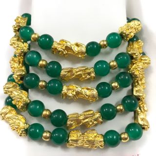 Vòng tay tỳ hưu xanh ( 5 con tỳ hưu)