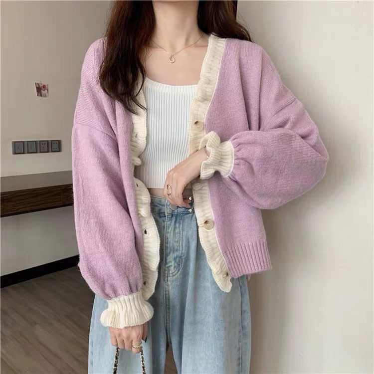 Áo Sweater Tay Phồng Thiết Kế Mới Ngọt Ngào Thời Trang Dành Cho Nữ