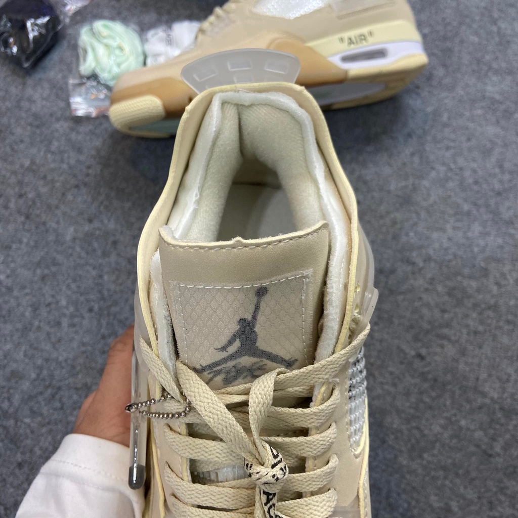 GIÀY THỂ THAO SNEAKER JORDAN 4 OFF WHITE, VÀNG NAM NỮ CỰC HOT