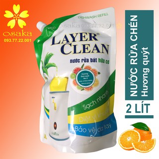 Nước rửa chén bát hữu cơ Layer Clean hương Quýt túi 2L