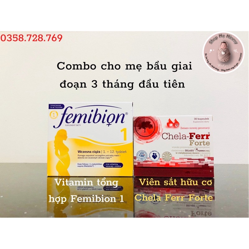 Vitamin bầu FEMIBION số 0,1,2,3 số 1 Châu Âu chính hãng